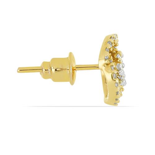 BUY 14K GOLD REAL WHITE DIAMOND GEMSTONE CLASSIC EARRINGS